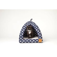 Navy Metallic Cross Cotton Cat Igloo